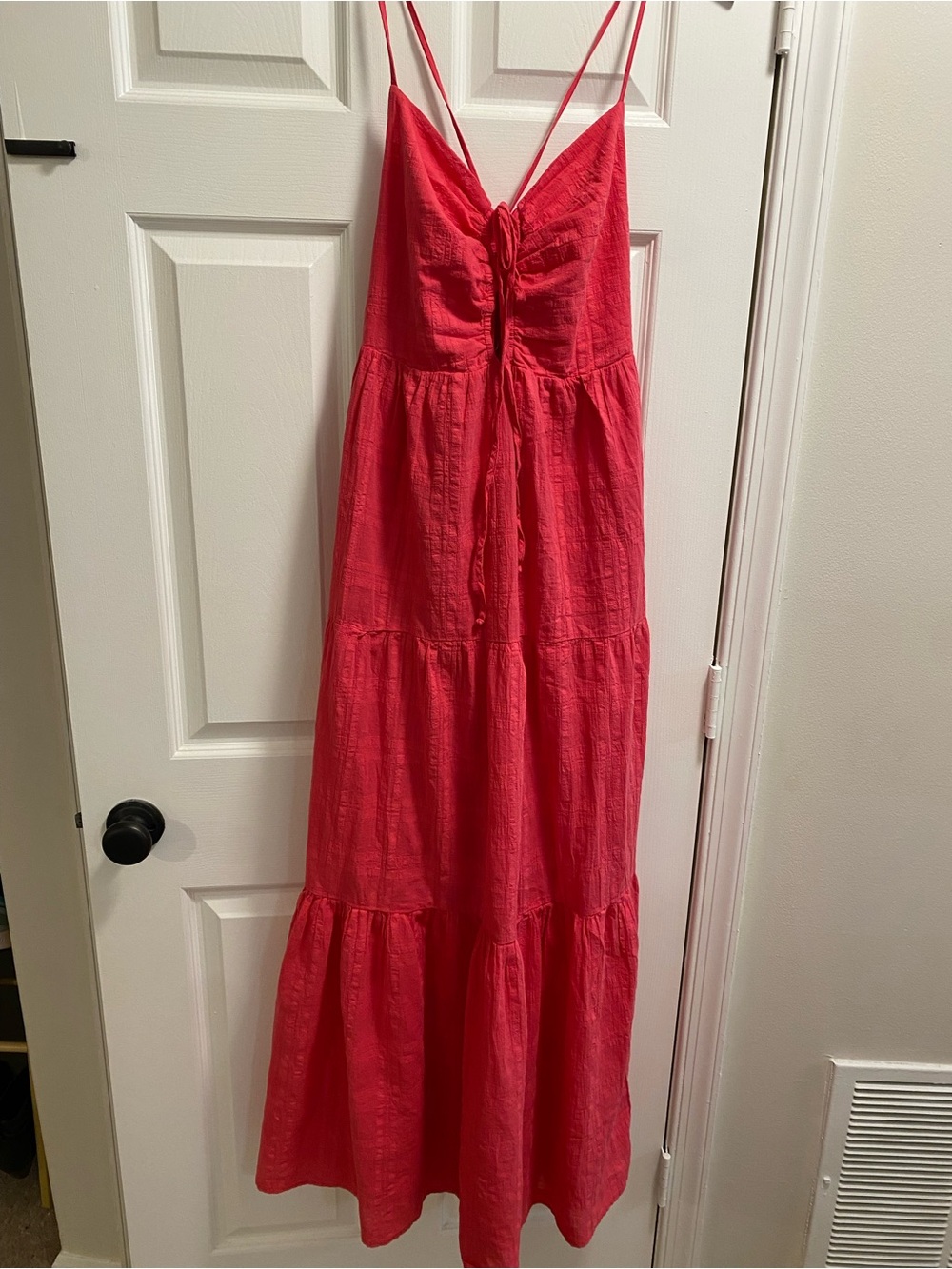 Red Spaghetti-Strap Maxi Dress